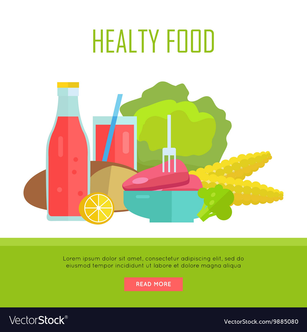 Healthy food concept web banner Royalty Free Vector Image