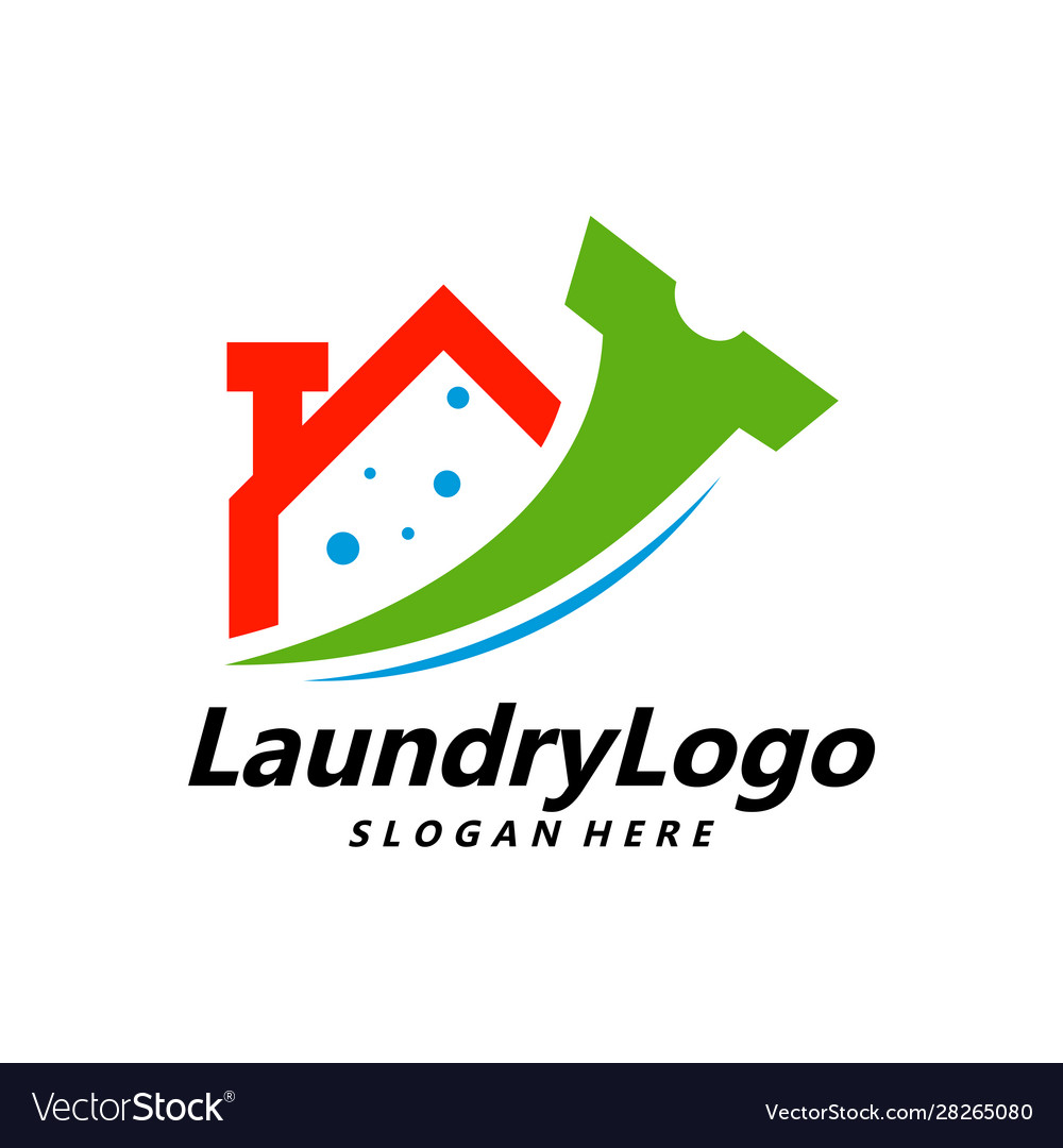 Laundry logo template design cleaning service