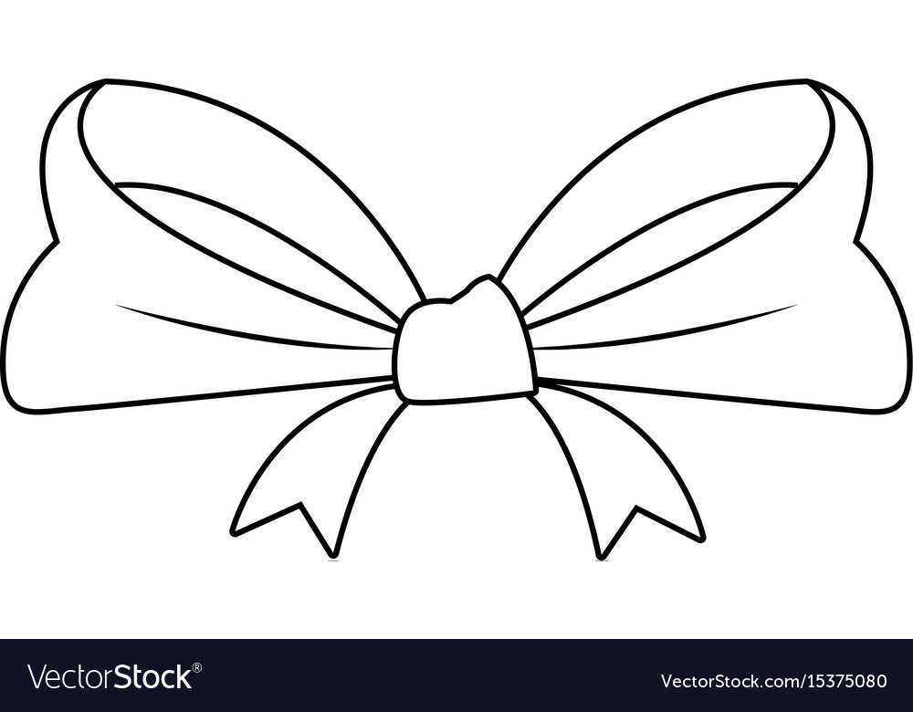 Smooth ribbon beam bow decoration image Royalty Free Vector