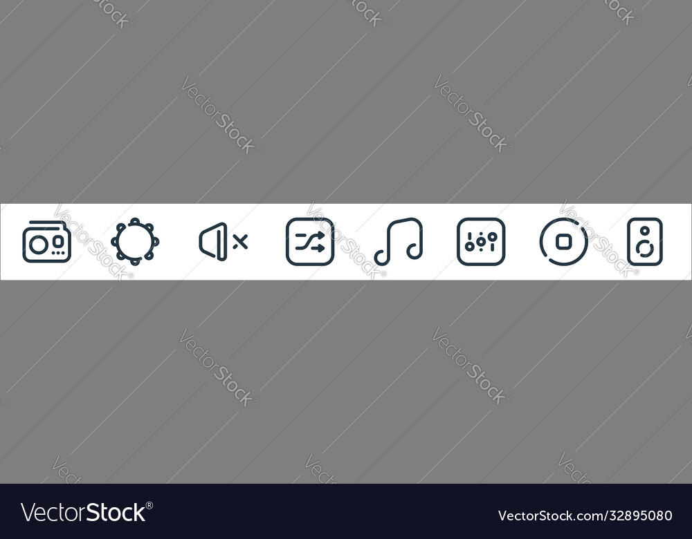 Sound line icons linear set quality