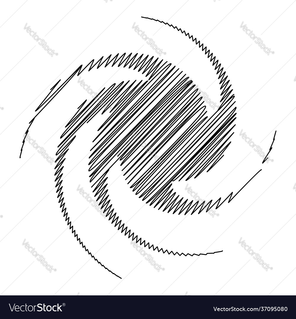 Spiral swirl twirl design element with sketchy vector image Spiral swirl twirl design element with sketchy