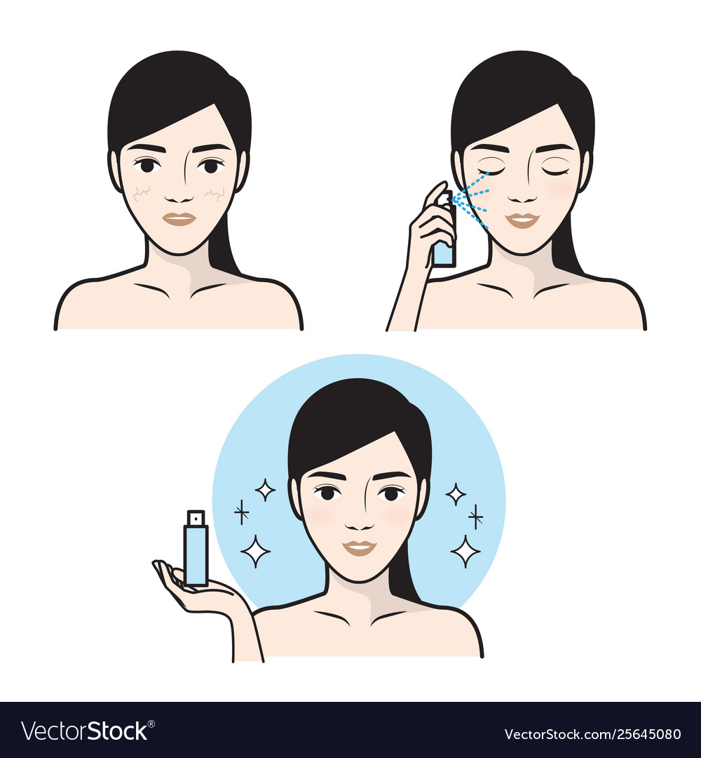 Steps how to facial care Royalty Free Vector Image