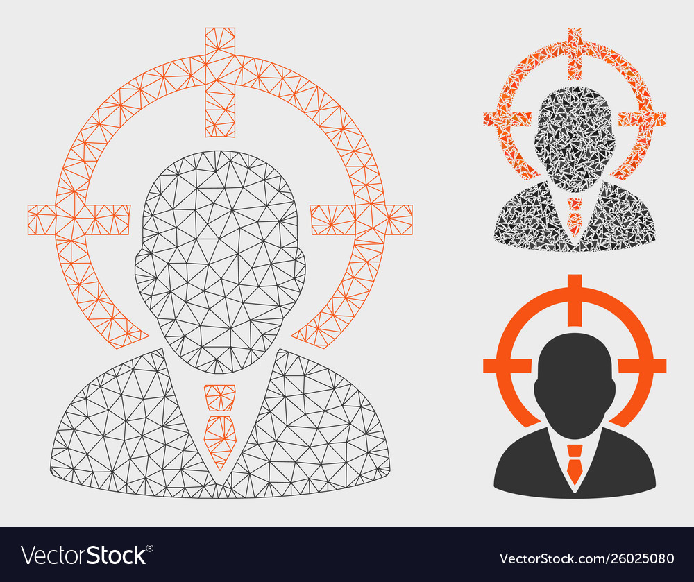 Target man mesh 2d model and triangle vector image Target man mesh 2d model and triangle