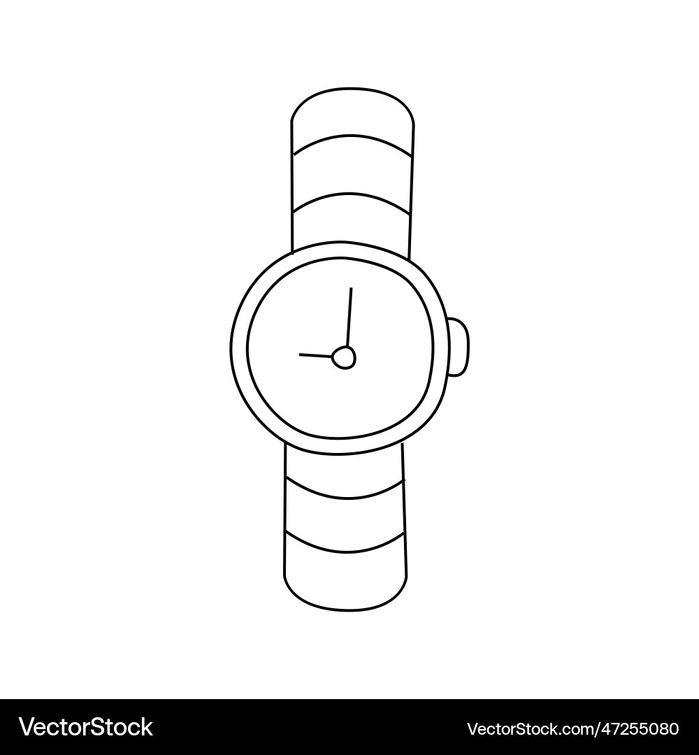 Wrist watch in doodle style Royalty Free Vector Image