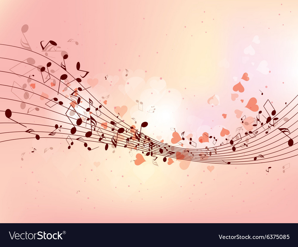 Abstract music background with notes Royalty Free Vector