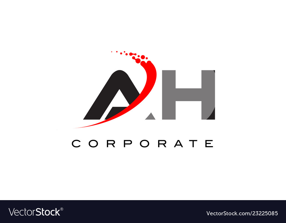 Ah modern letter logo design with swoosh Vector Image