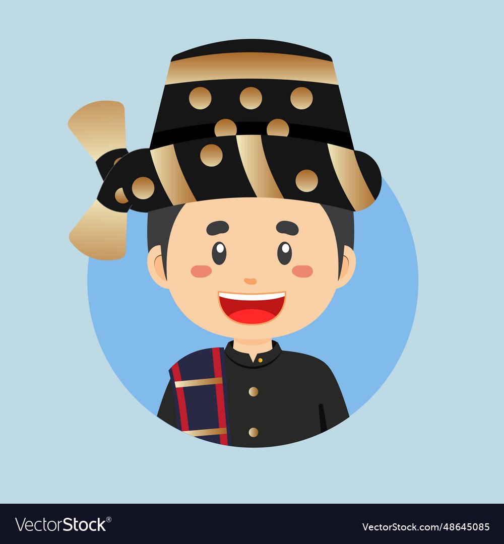 Avatar of a north sumatra indonesian character Vector Image