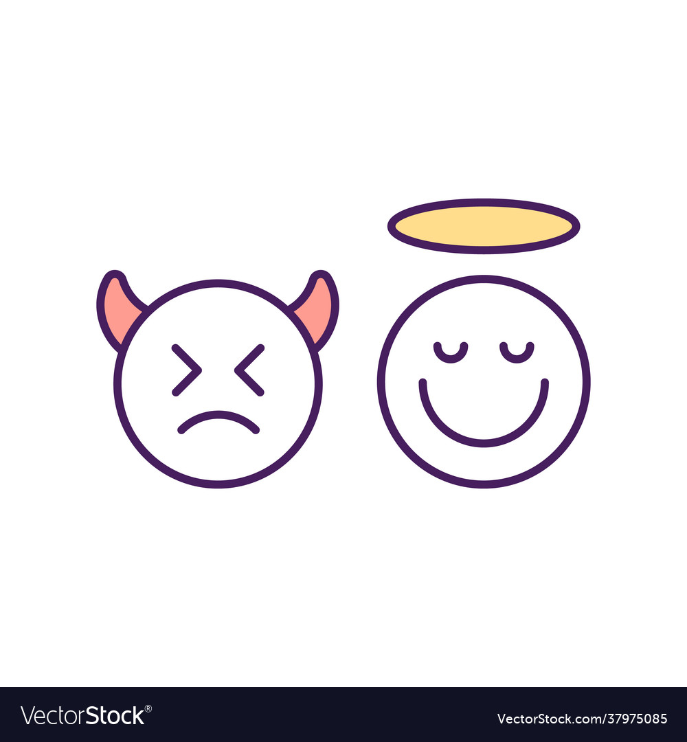 Bad vs good rgb color icon Royalty Free Vector Image