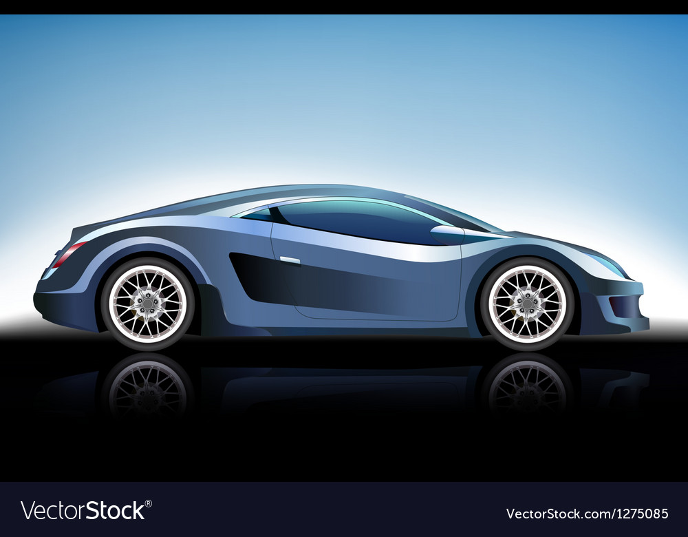 Blue car Royalty Free Vector Image - VectorStock