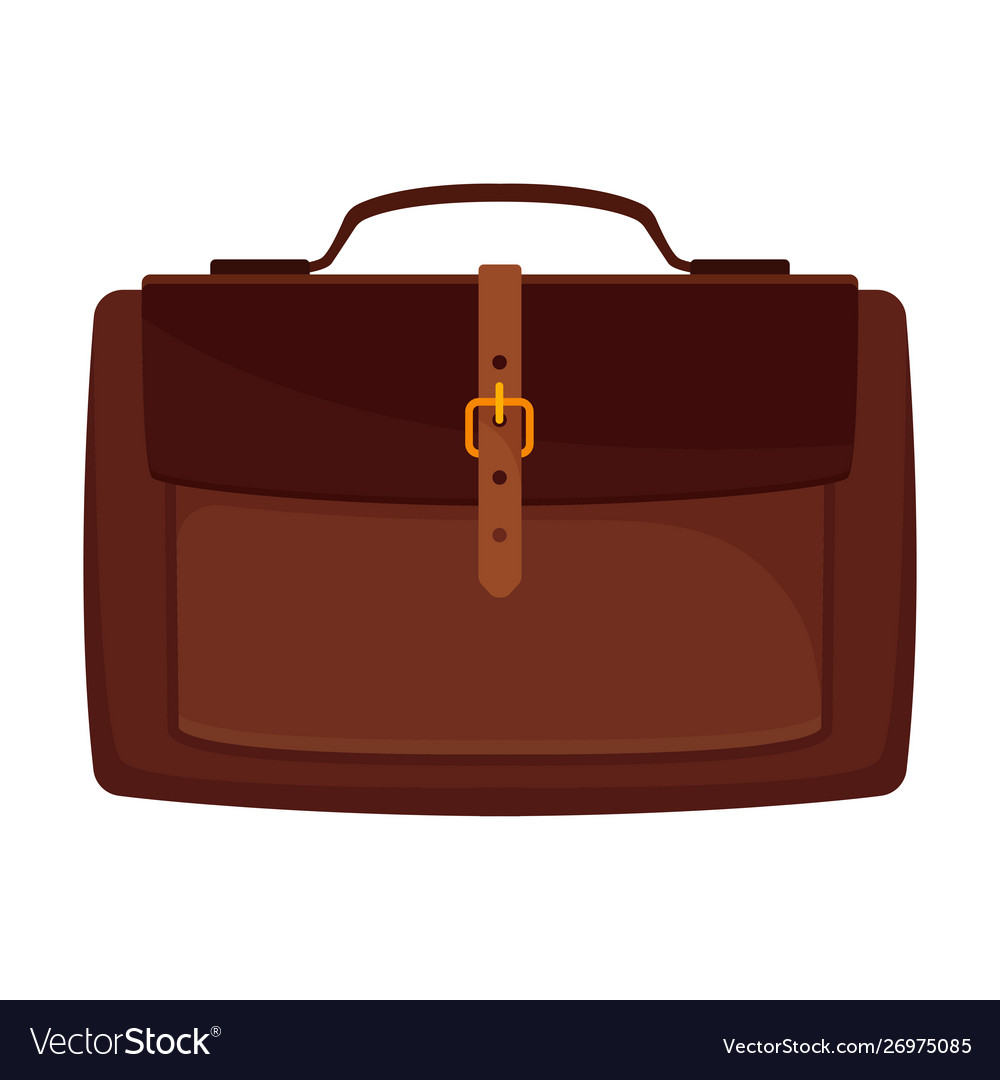 Brown briefcase on a white