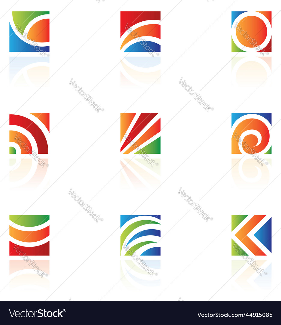 Colorful striped square icons