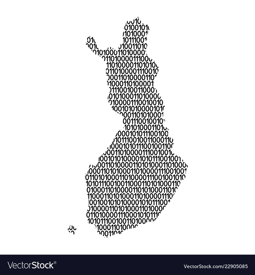 Finland map abstract schematic from black ones