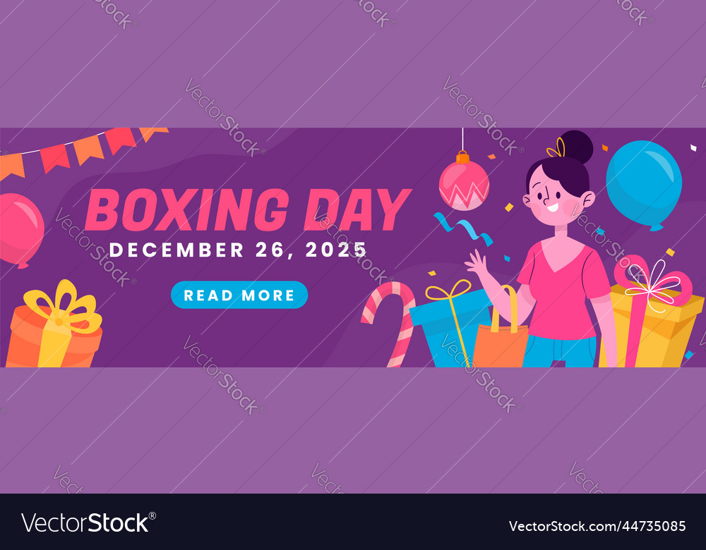 Horizontal banner template of boxing day big sale