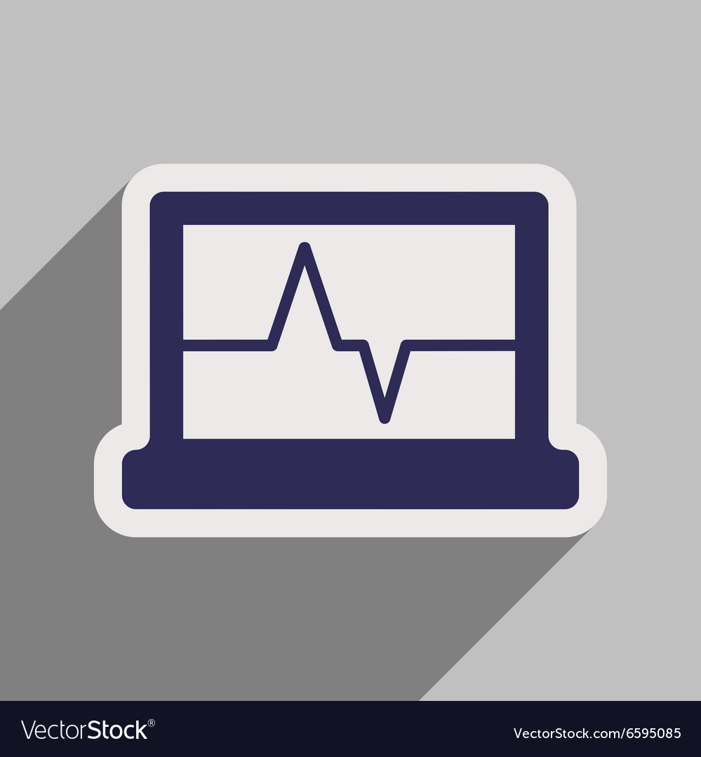Icon of ecg machine in flat style