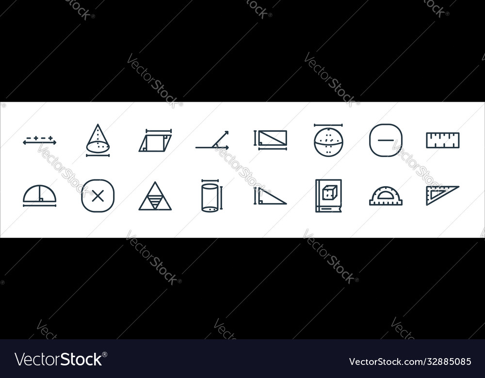 Mathematics line icons linear set quality vector image Mathematics line icons linear set quality