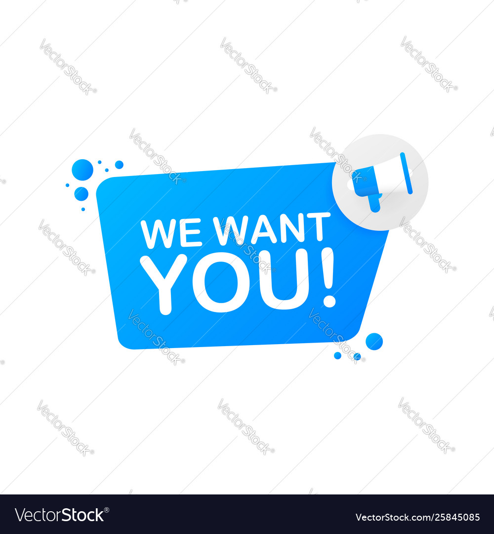 Megaphone Hand Business Konzept mit Text wollen vector image Megaphone Hand Business Konzept mit Text wollen