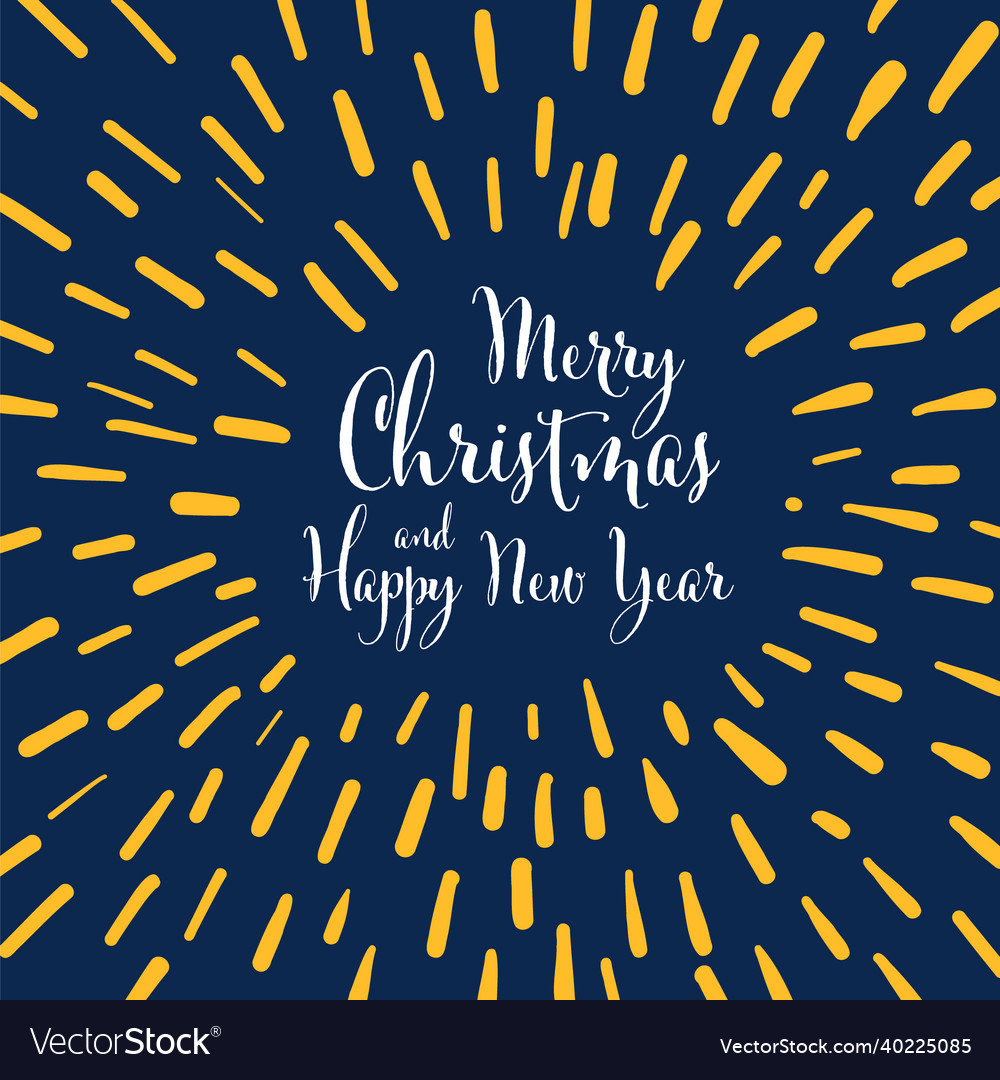 Merry christmas doodle handdrawn card Royalty Free Vector