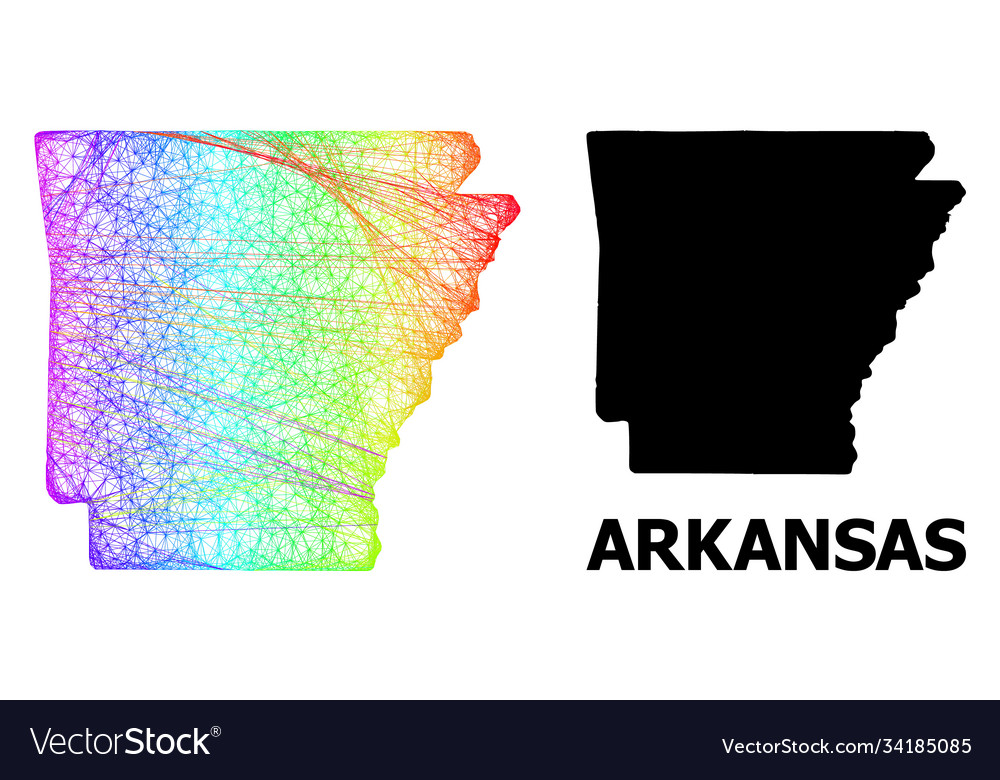 Network map arkansas state with spectrum Vector Image