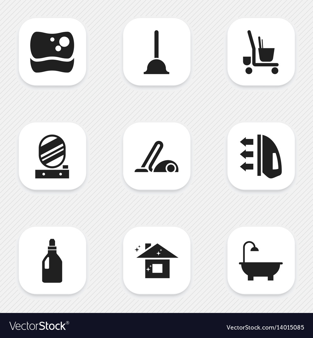 Set of 9 editable cleanup icons includes symbols