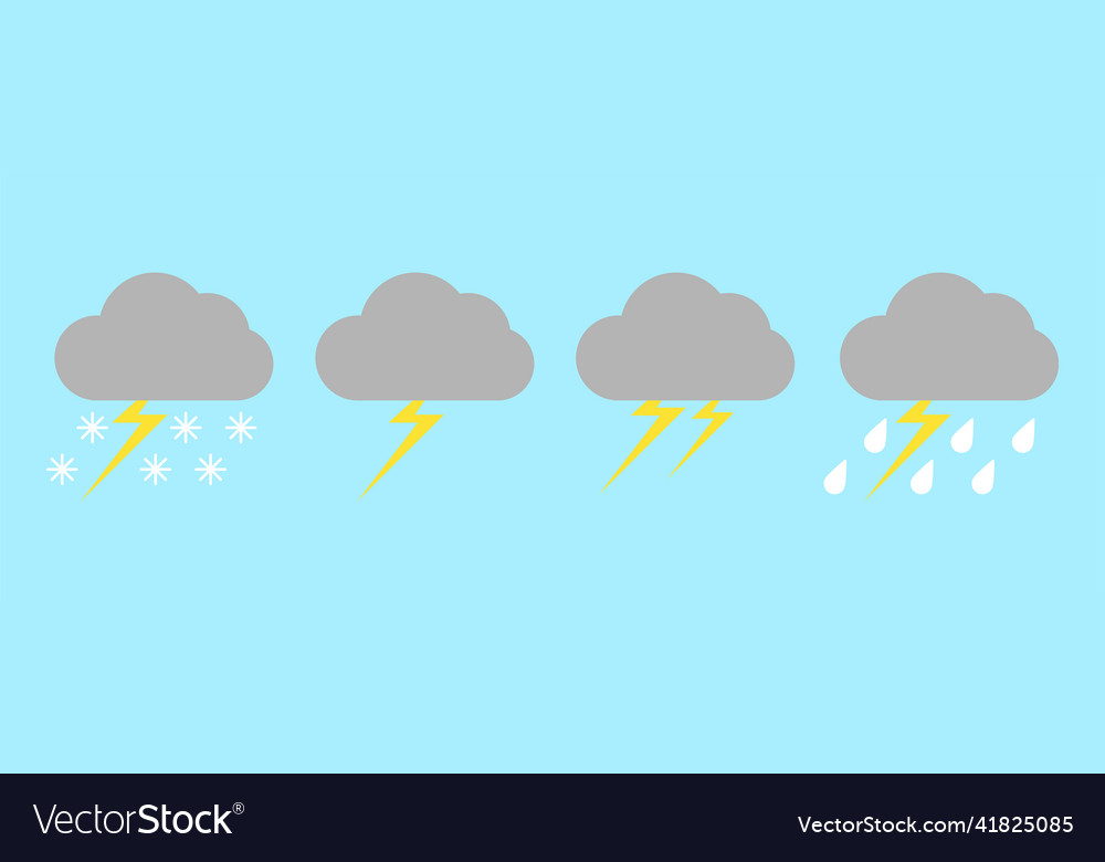 Set with different weather icons of cloud vector image Set with different weather icons of cloud