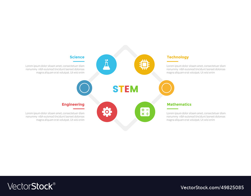 Stem education infographics template diagram with Vector Image