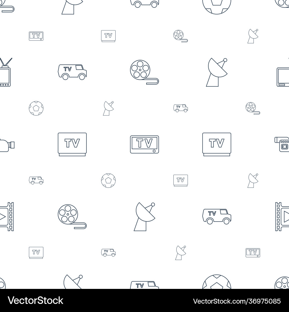 Television icons pattern seamless white background