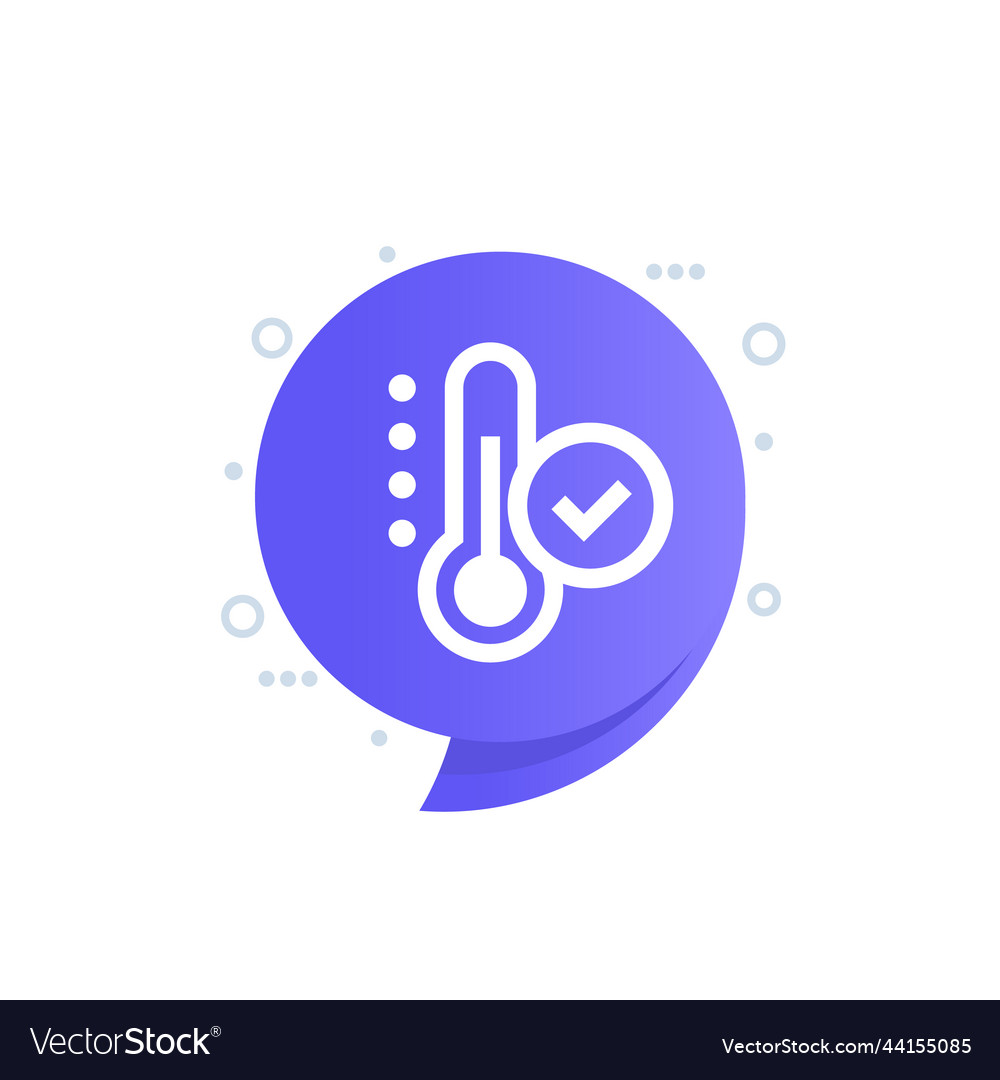 Temperature control icon with a checkmark