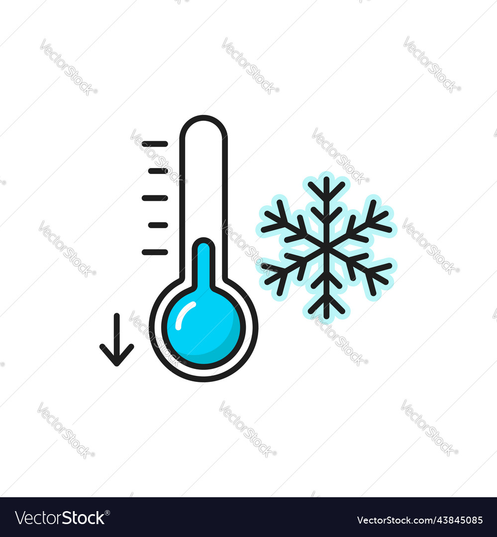 Weather forecast color outline icon temperature Vector Image