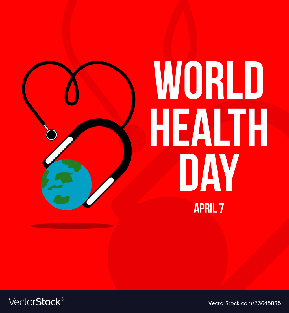 World health day template design Royalty Free Vector Image