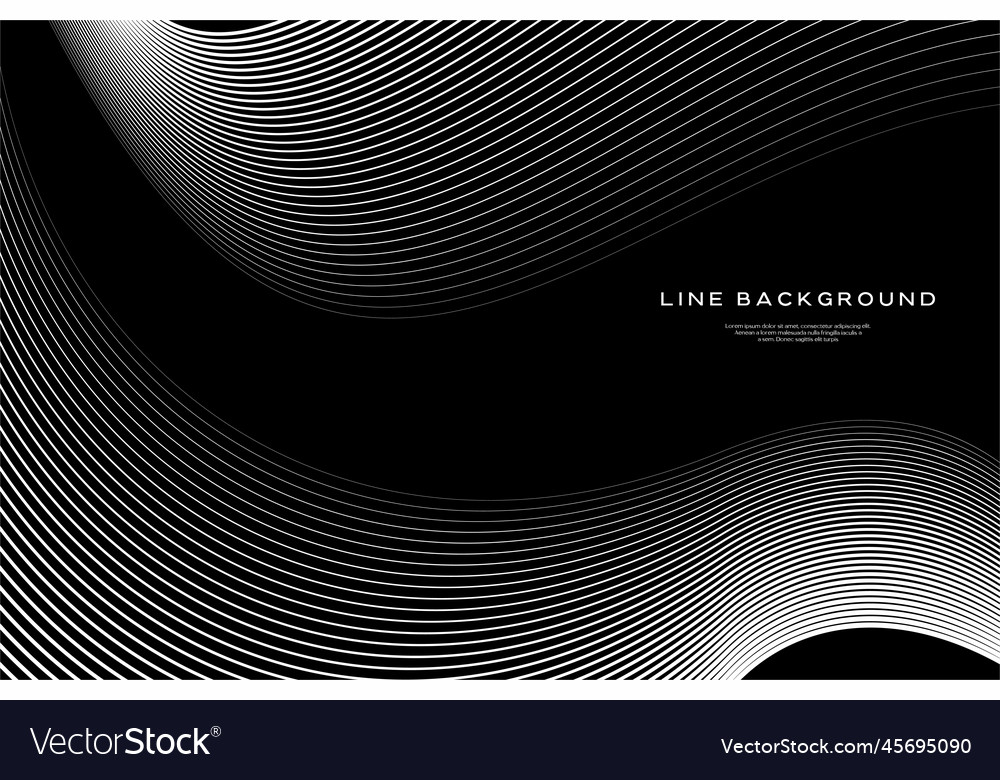 Abstract wave lines background with black color