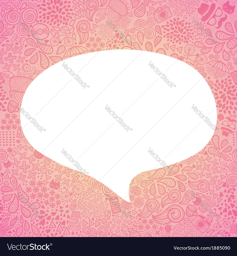 Bubble speech on doodle hipster seamless pattern