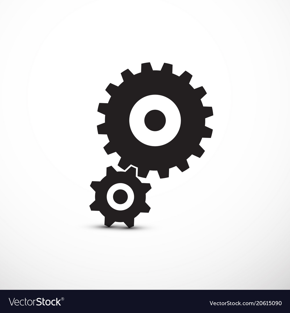 Cogs gears icons isolated Royalty Free Vector Image