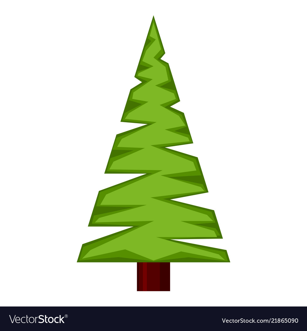 Colorful cartoon triangular fir tree