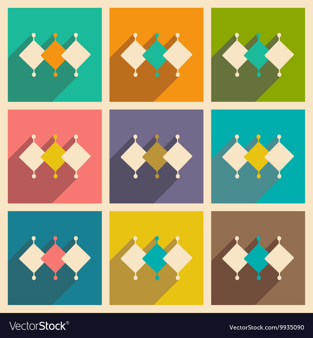 Flat with shadow concept and mobile application