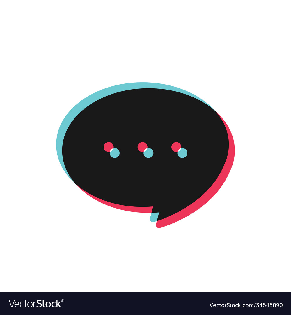 Glitch chat bubble speech icon Royalty Free Vector Image