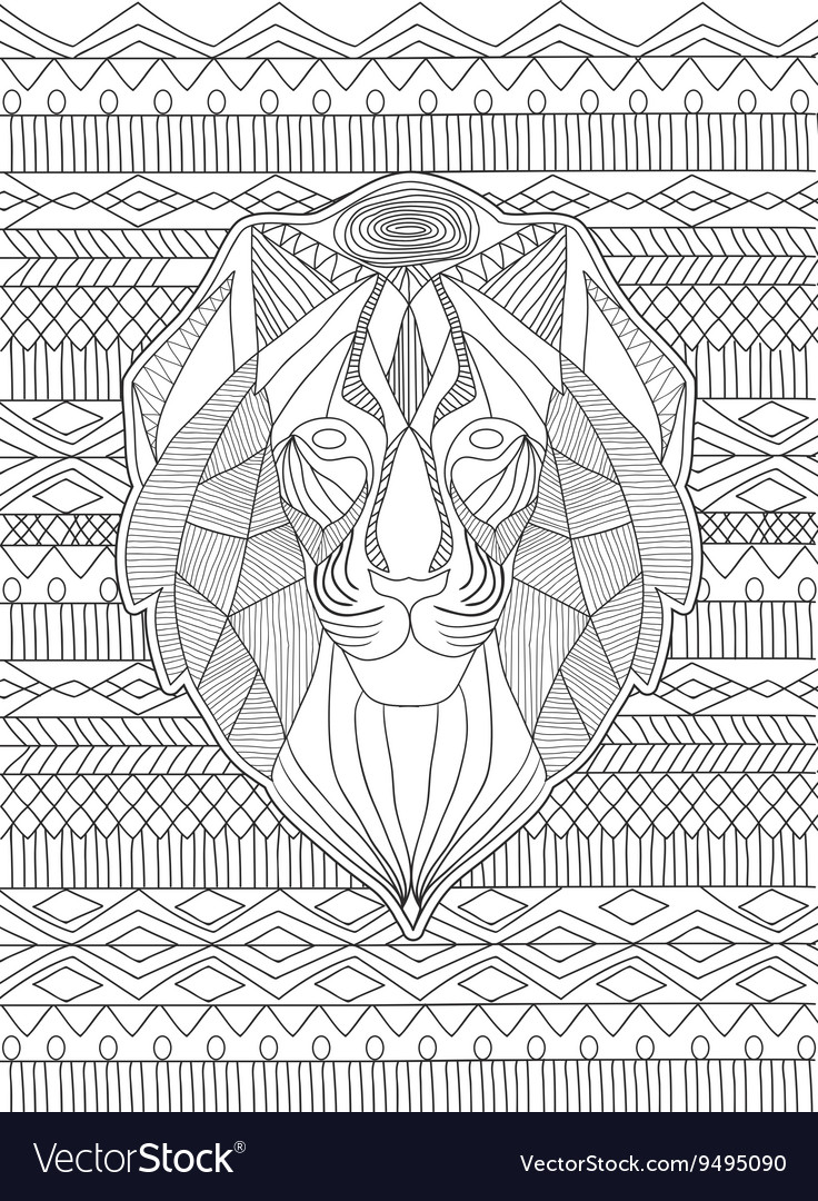 Hand drawn animal coloring page Royalty Free Vector Image