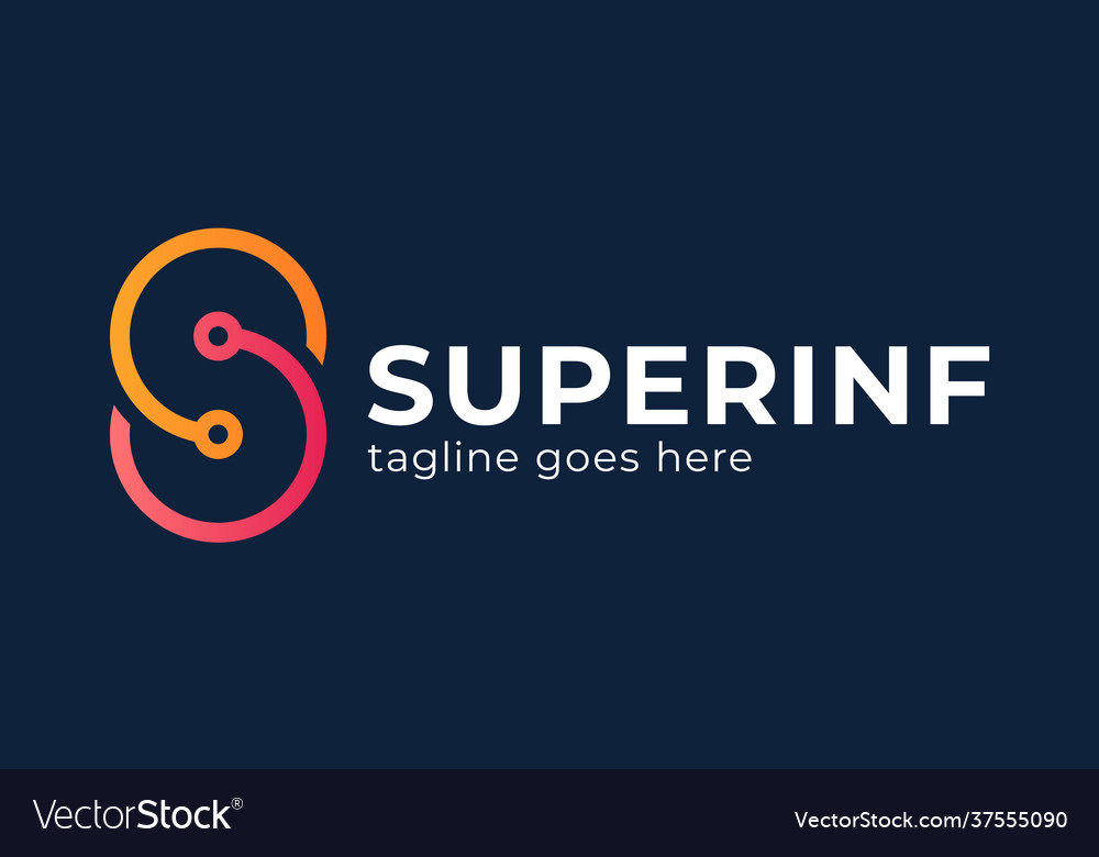 Infinity letter s logo technology vector image Infinity letter s logo technology