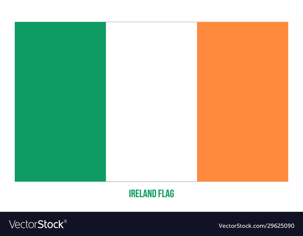 Ireland flag on white background national vector image Ireland flag on white background national