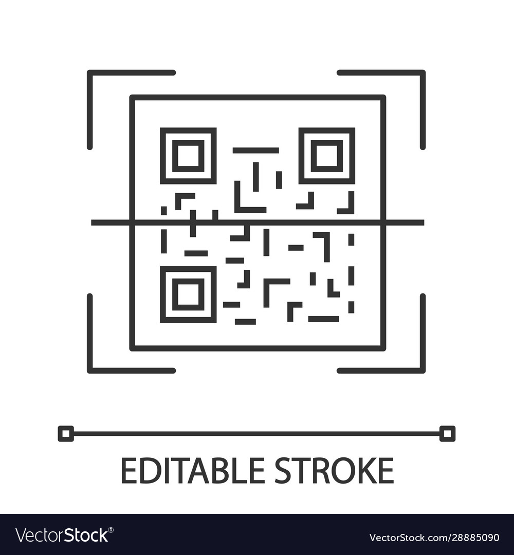 Qr code scanning linear icon vector image Qr code scanning linear icon