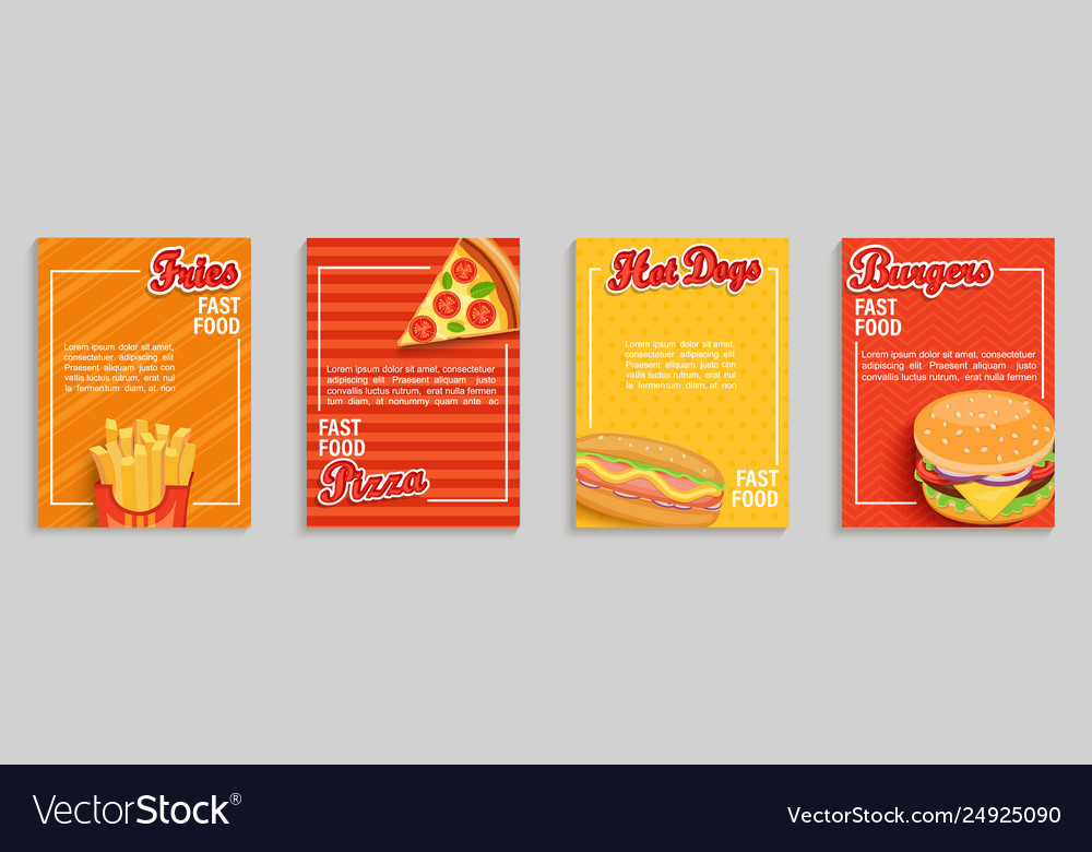 Set fast food shop flyersbanners Royalty Free Vector Image