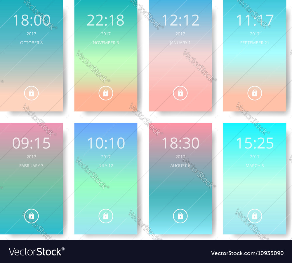 Set modern user interface ux ui screen Royalty Free Vector