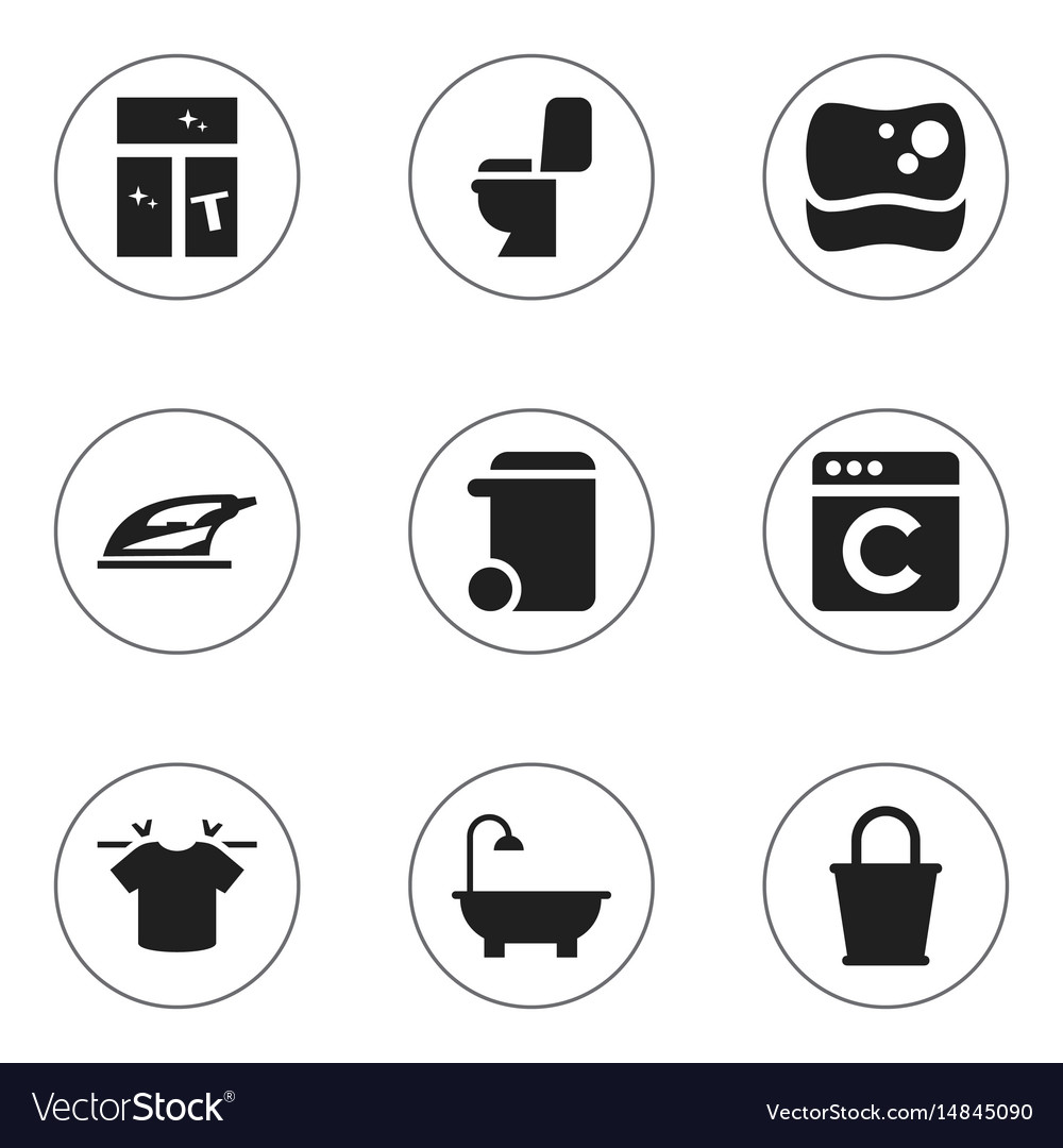 Set of 9 editable cleanup icons includes symbols