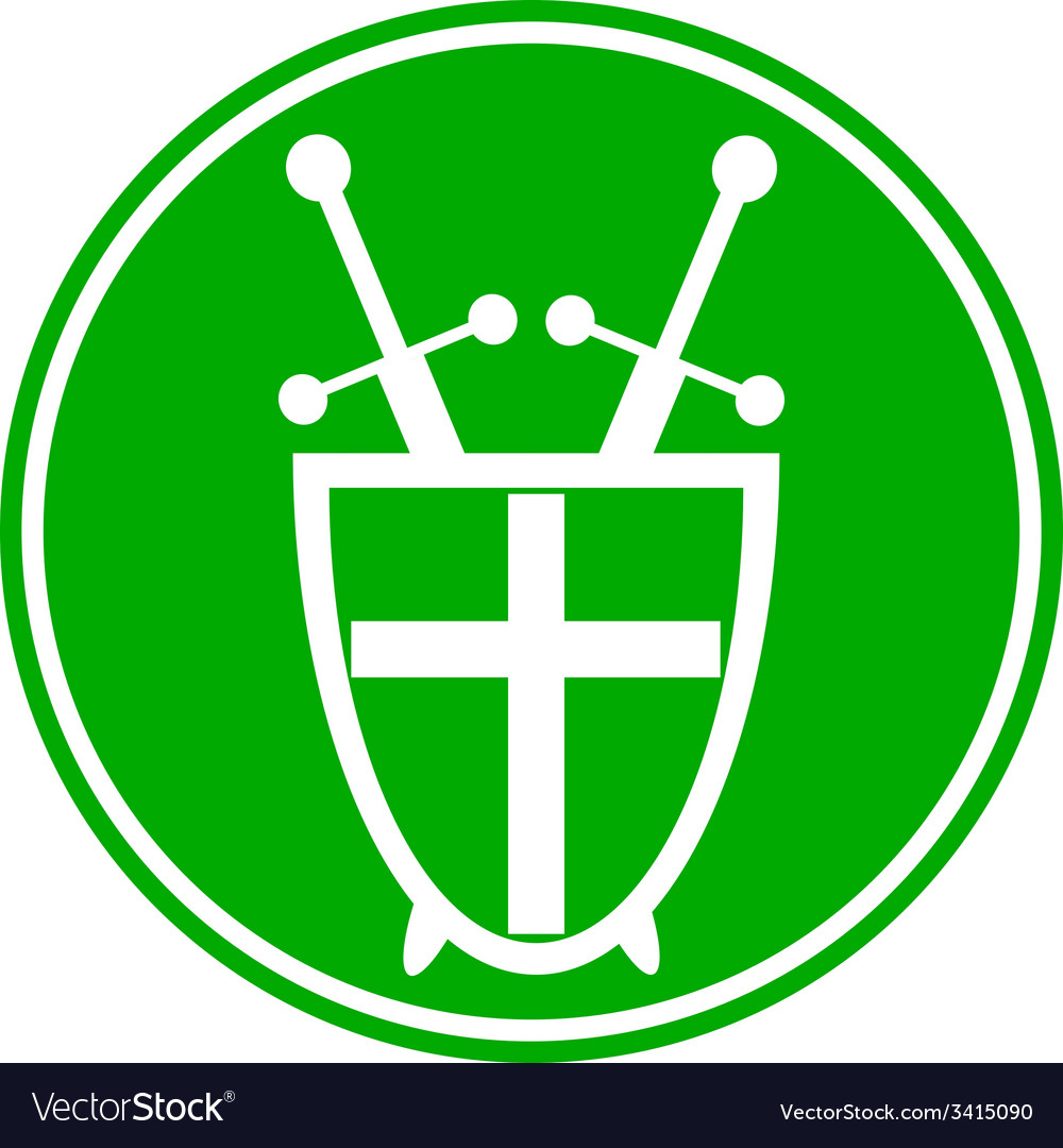 Shield and swords button