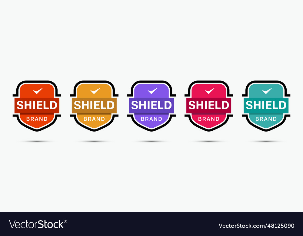 Shield badge logo design with bold outline