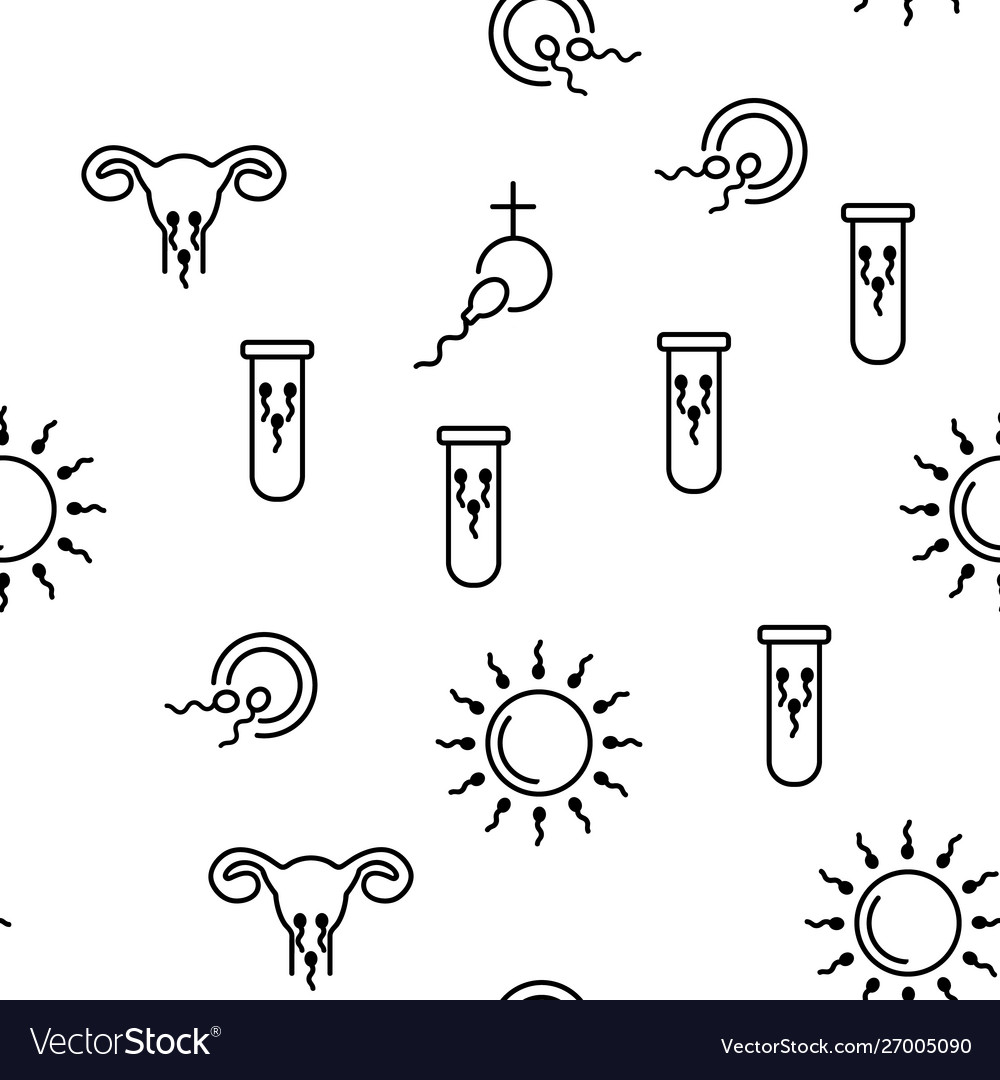 Sperm cells seamless pattern