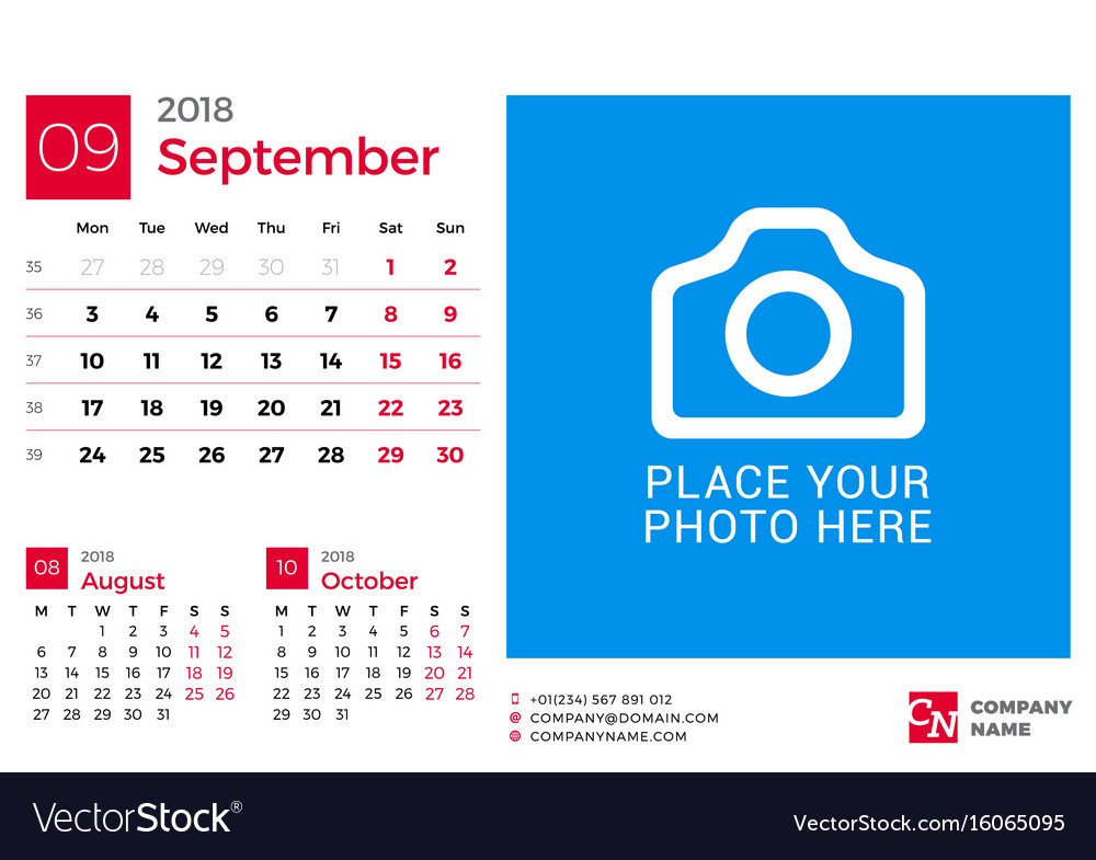 calendar for 2018 year