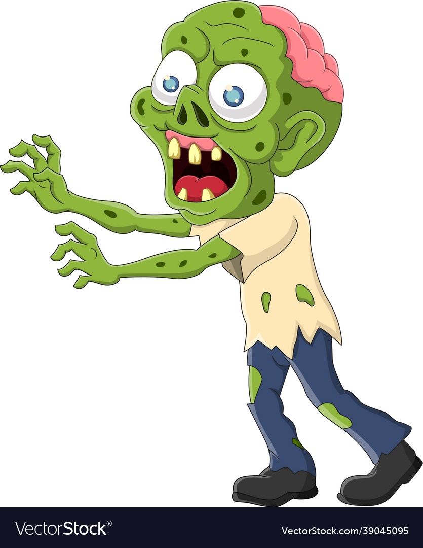 Cartoon zombie isolated on white background