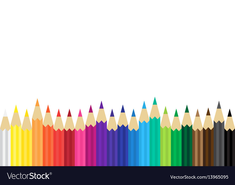 Color pencils flat background