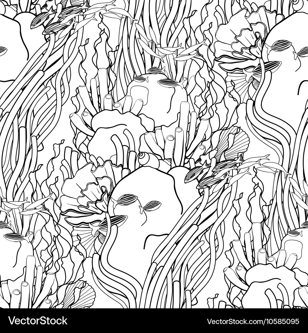 Coral reef pattern Royalty Free Vector Image - VectorStock