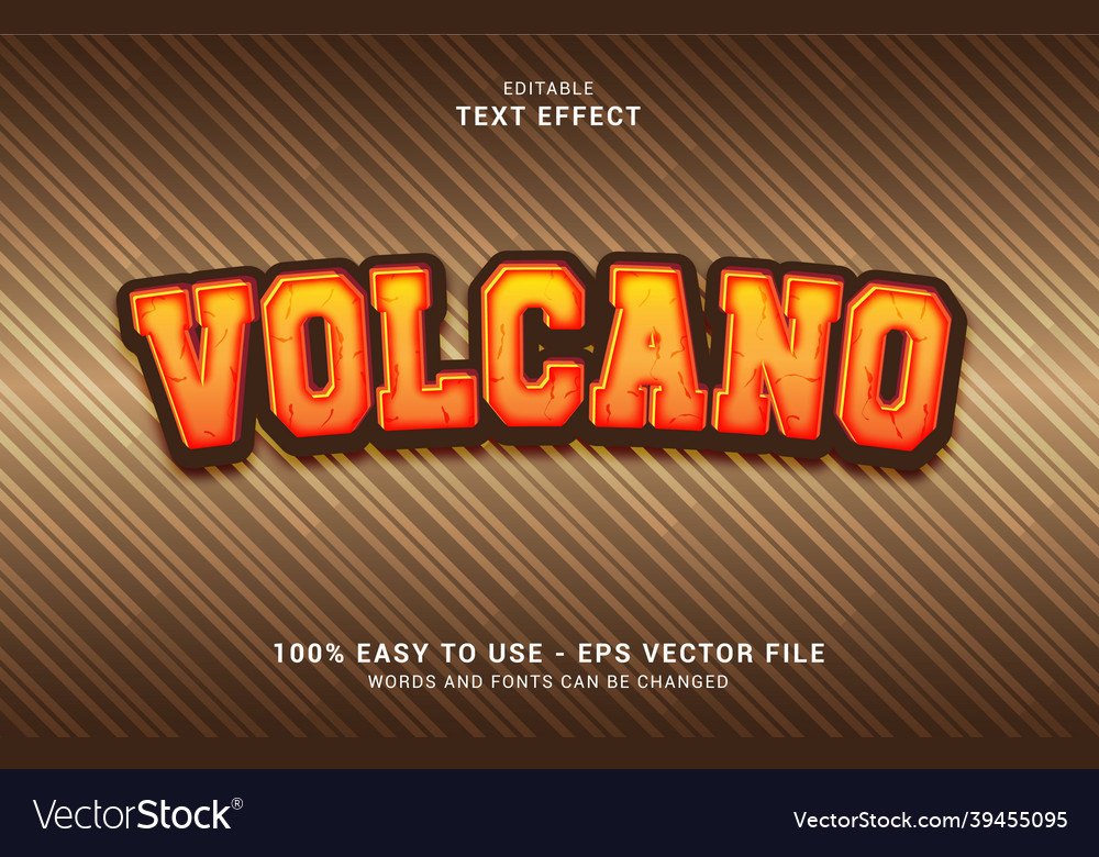 Editable text effect volcano style